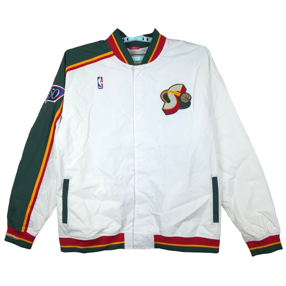 Authentic Seattle Supersonics Mitchell & Ness NBA 2XL XXL Warm Up Jacket NWT